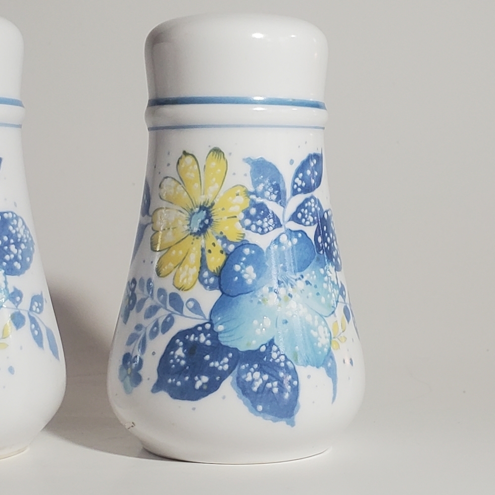 NORITAKE Vintage Salt & Pepper Set from the Good Times Collection Floral Pattern - Picture 2 of 10